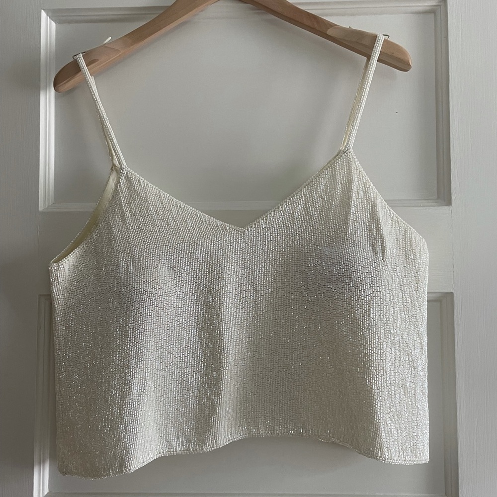 BHLDN wedding Moyna couture beaded crop top